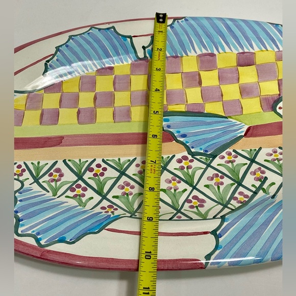 Mackenzie-Childs Large 18.5" Fish Story Platter/Wall Hanging 2008 Rare w/Sticker - Picture 12 of 13